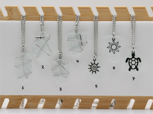 WHITE SEA GLASS | Halskette